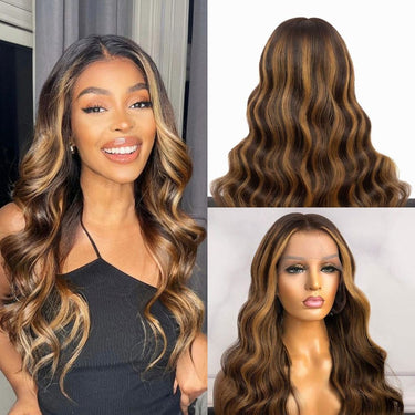 13x4 Lace Frontal Body Wave Balayage Highlight Wig