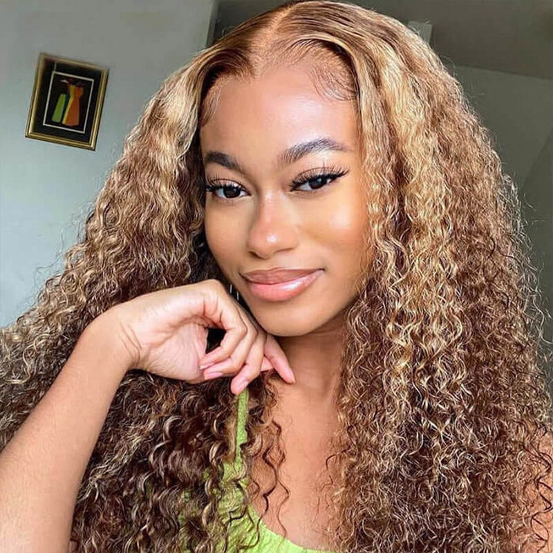brown hair blonde highlights hd lace wig