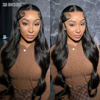 Pre Braided Wig Straight Glueless 13x6 HD Lace Front Wigs Human Hair Bleached Knots