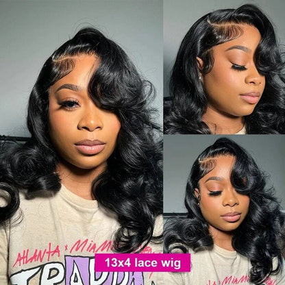 Loose Wave 13x4 HD Lace Wigs Human Hair Natural Hairline Bob Wigs Natural Black Wigs