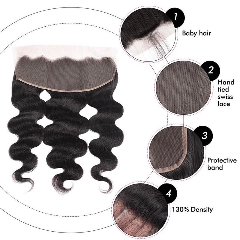 HD Lace Frontal Body Wave Human Hair Ear To Ear 13x4 Lace Frontal