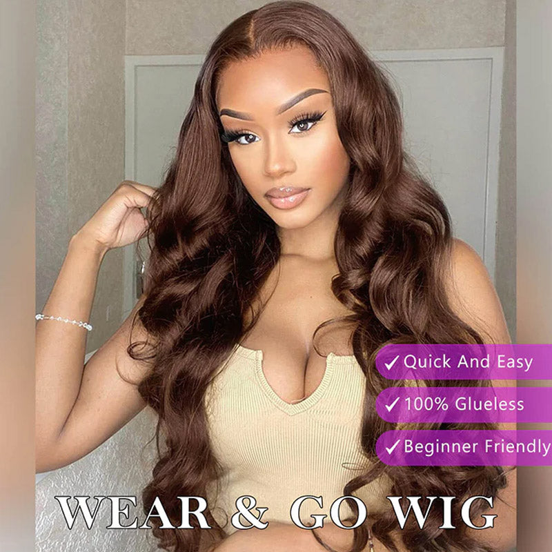 glueless hd lace closure colored chololate brown wigs