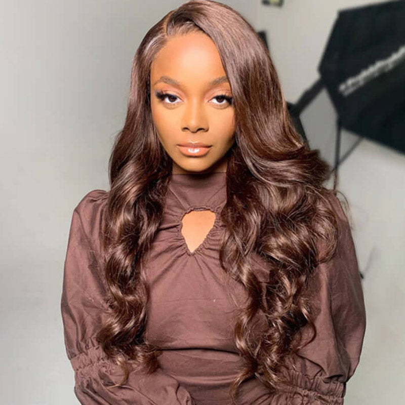 glueless hd lace colored chololate brown wig