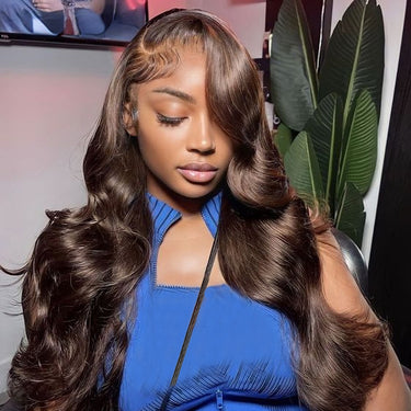 Chocolate Brown Body Wave Lace Closure Wig