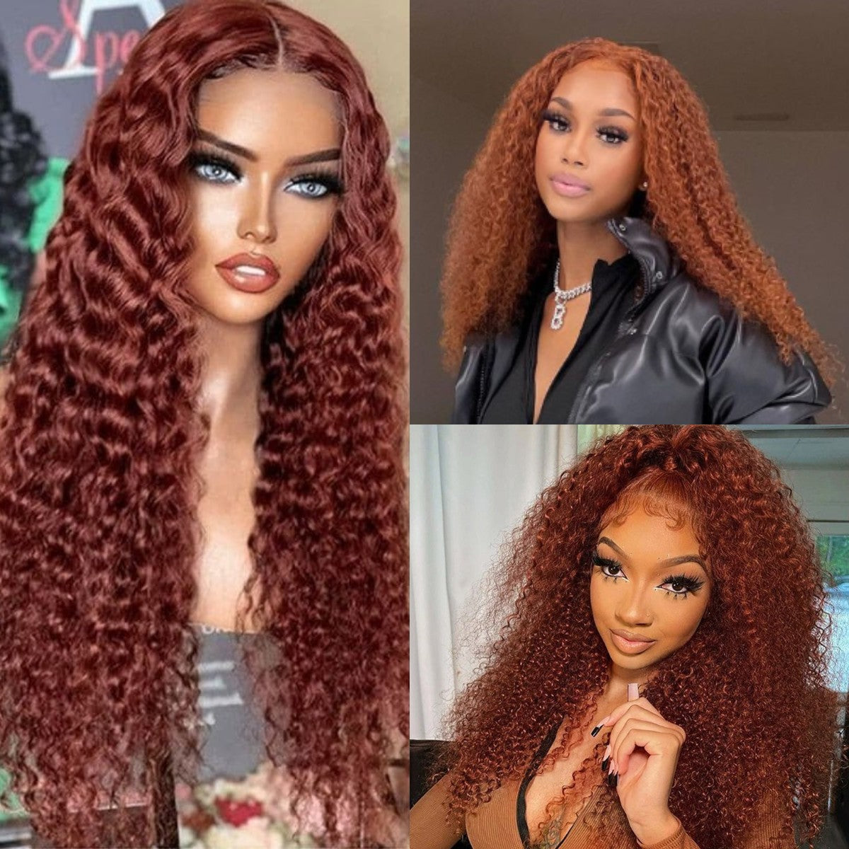 glueless colored curly wigs