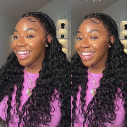 Pre Styled Pre Braided Wig Glueless 13x4 HD Lace Front Human Hair Wig Pre Plucked Natural Hairline