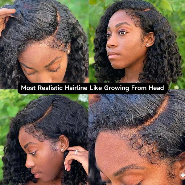 4C Curly Edges 13x4 Lace Front Bob Wigs