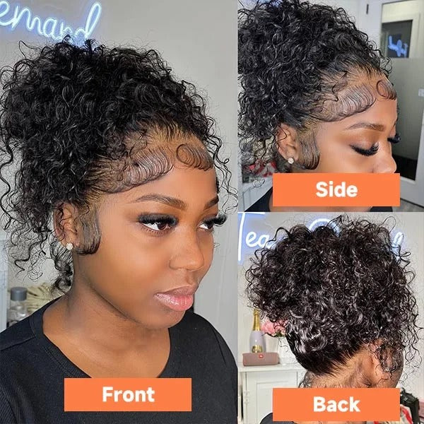Water Wave Full Lace Wigs with 4C Edge Invisible HD Lace Wig 100% Human Hair Pre Plucked 230% Density