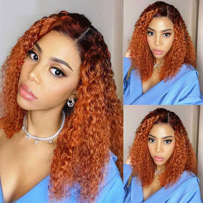 jerry curly ginger color hd lace bob wigs