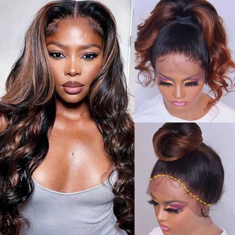[Invisible Strap Adjustable] Highlight Colored Wig Invisi-Strap Snug Fit 360 HD Lace Frontal Wig Bleached Knots 5x8/13x4 Glueless Wig