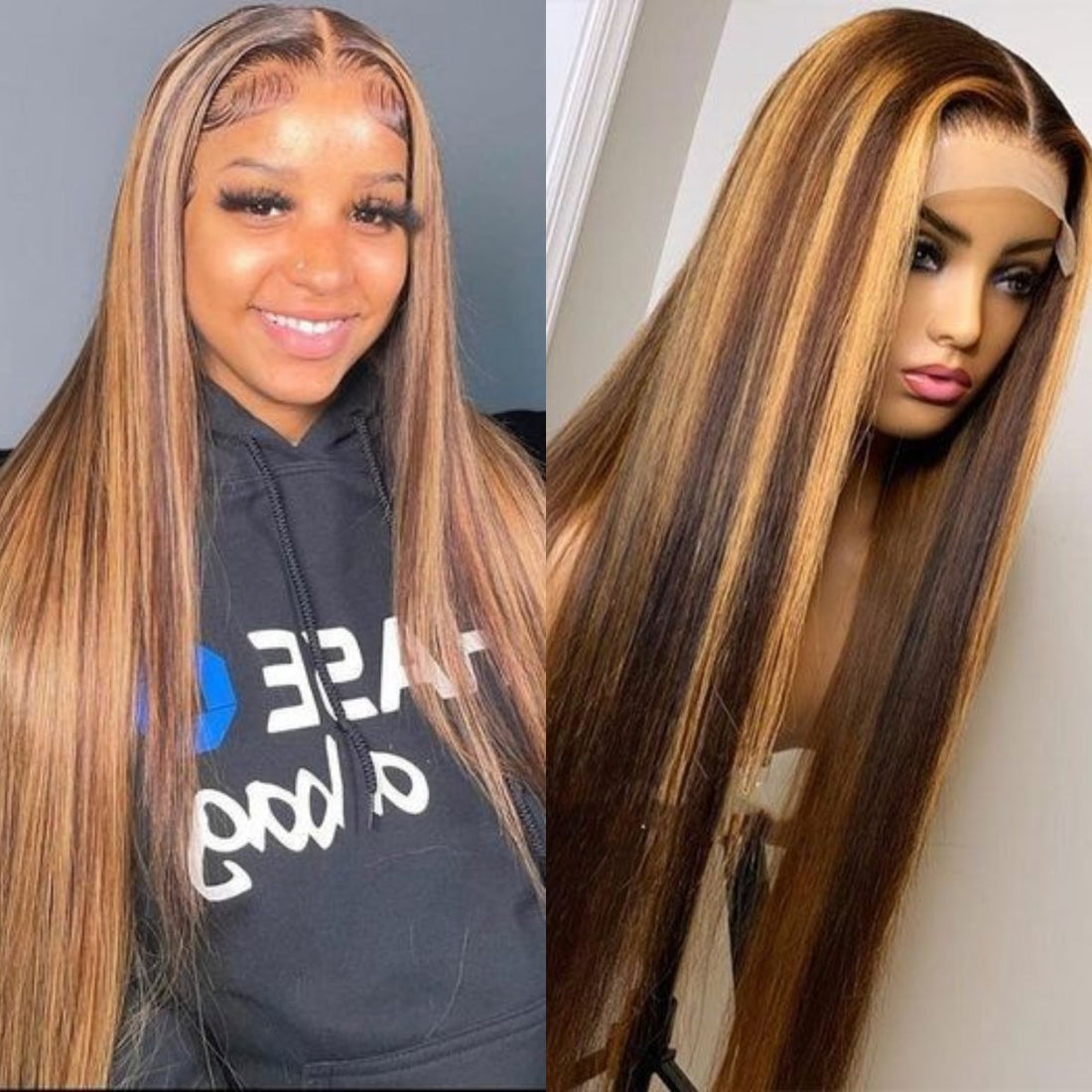 highlight straight lace wig
