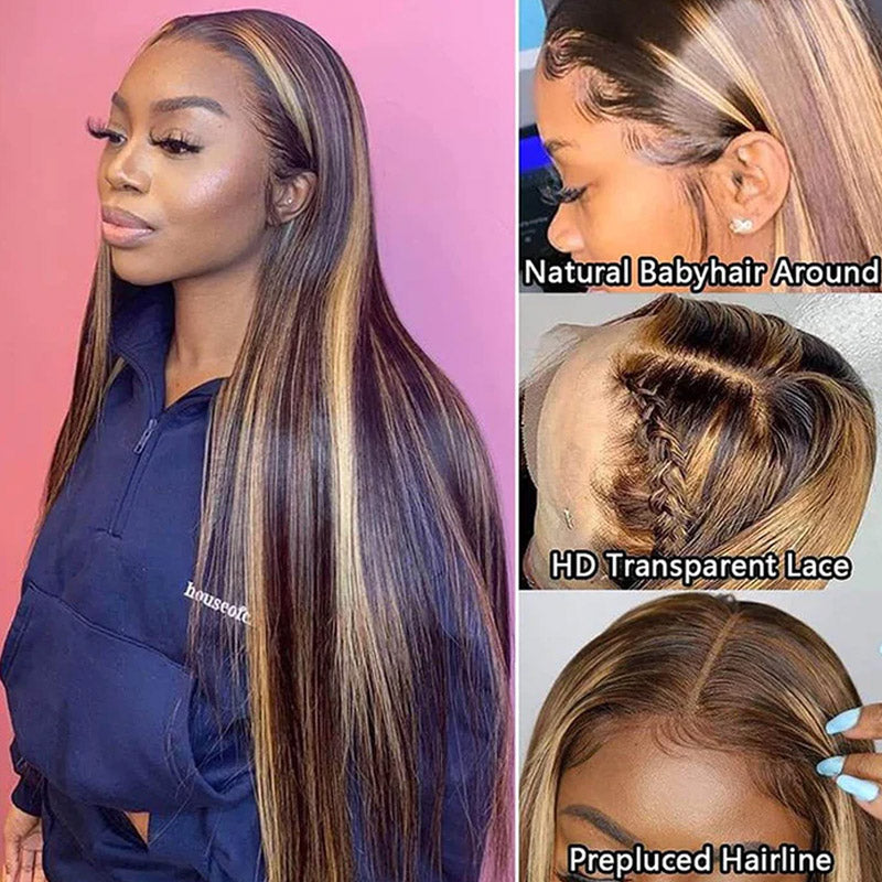 highlight straight lace frontal wigs