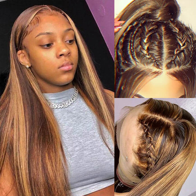 straight highlight lace frontal wig
