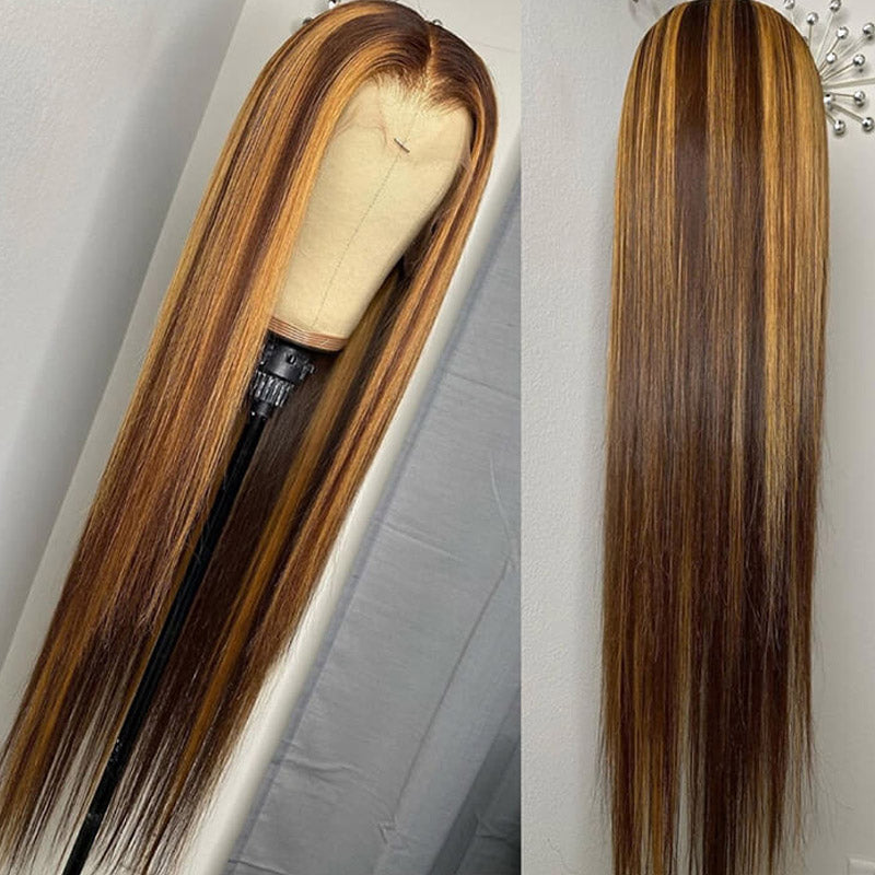 glueless straight highlight hd lace closure wigs