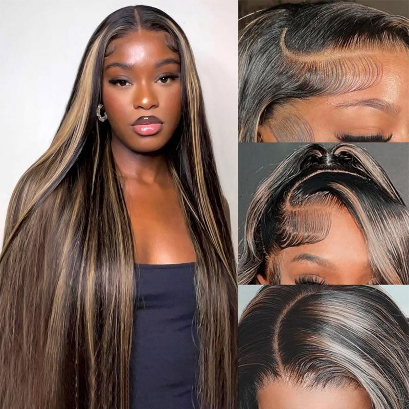 hd lace highlights straight wig