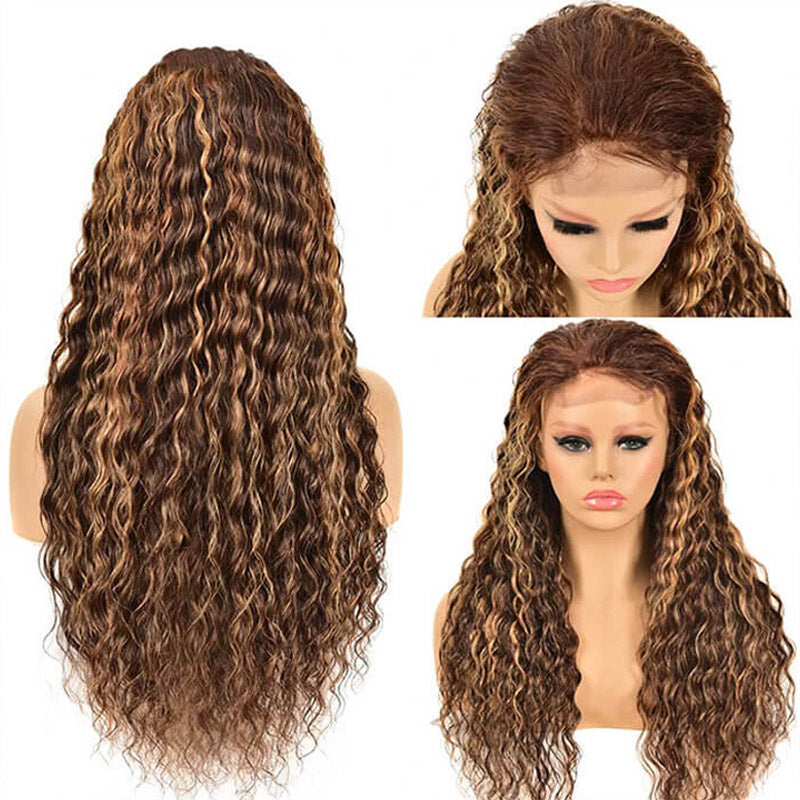 water wave highlight 13x4 lace front wig