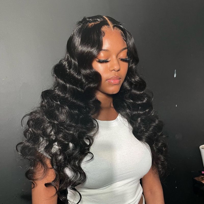 Pre All Everything Loose Wave 13x4 Pre Cut Invisible HD Lace Wig Wear &amp; Go Glueless Human Hair Wigs With Pre Bleached Knots