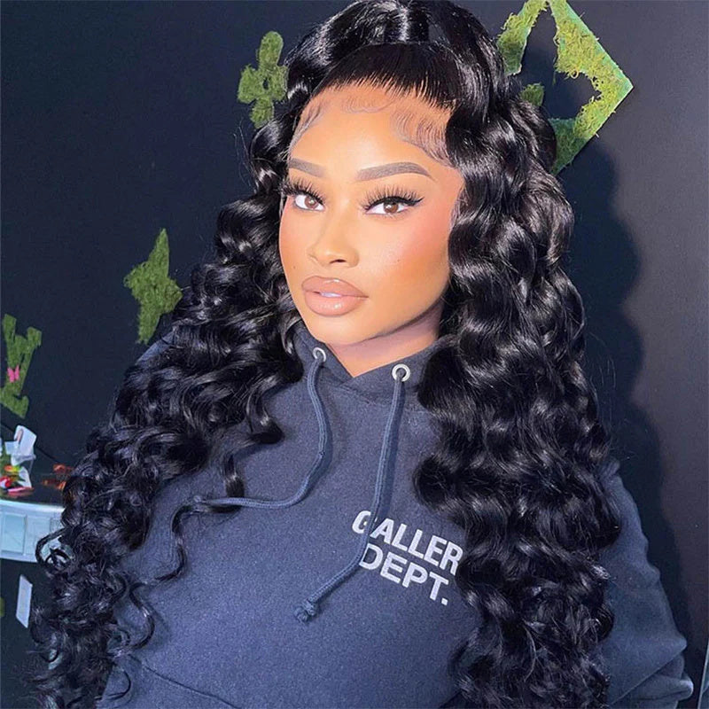 13x6 Swiss HD Lace Front Wigs Natural Hairline Loose  Wave Human Hair Wigs for Women