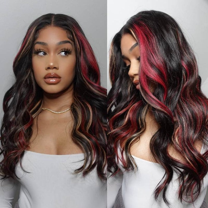 mix color body wave wig