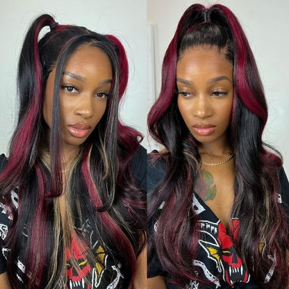 red highlight wig