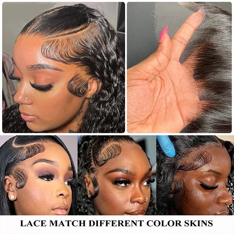 Pre Braided Wig Straight Glueless 13x6 HD Lace Front Wigs Human Hair Bleached Knots