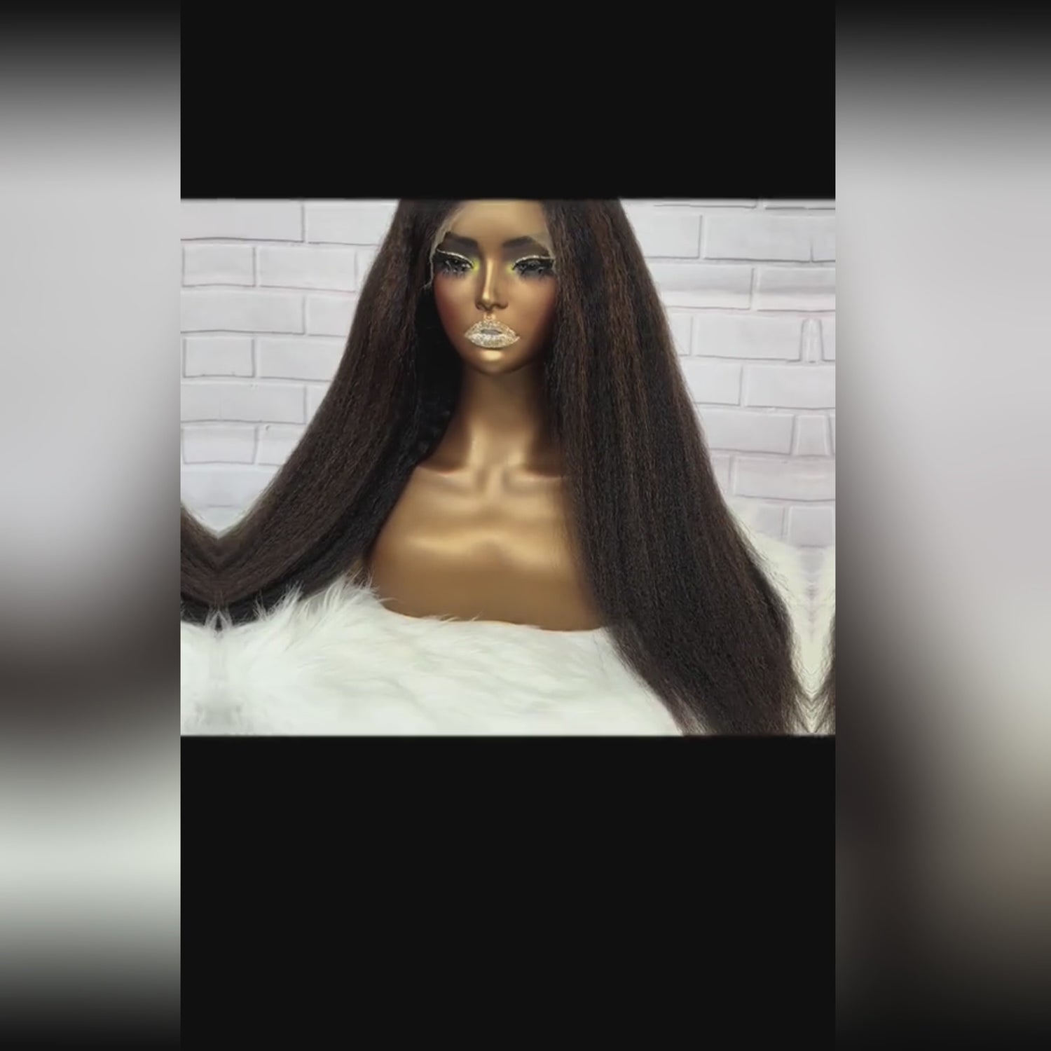 Highlight Color 5x5 /8x5 Lace Wig Yaki Straight / Kinky Straight Wigs  HD Lace Human Hair Wigs with 4C Curly Baby Hair High Density