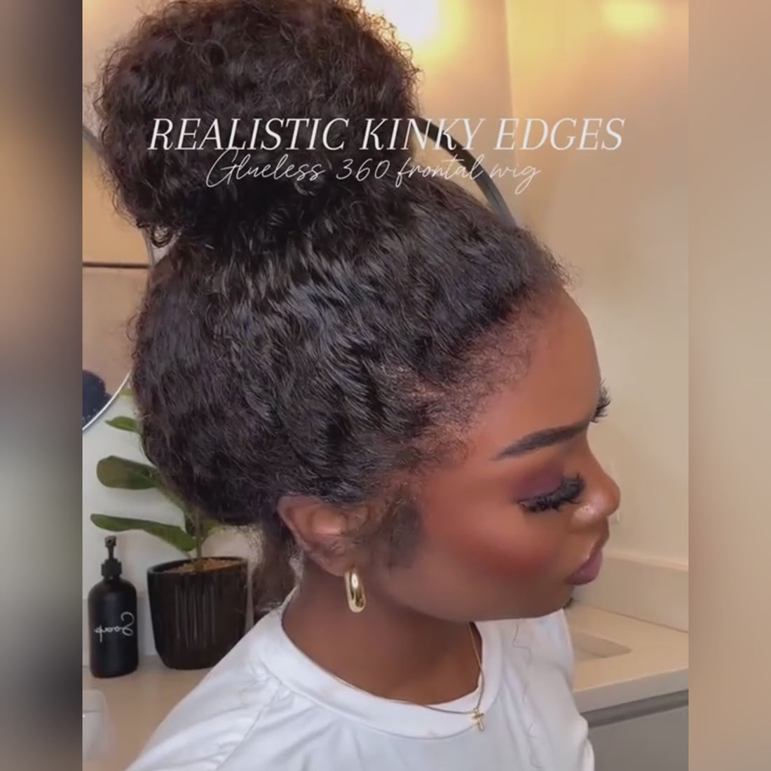 4C Edges Curly Invisi Strap Snug Fit 360 Transparent Lace Frontal Bleached Knots Pre Cut Lace Wig