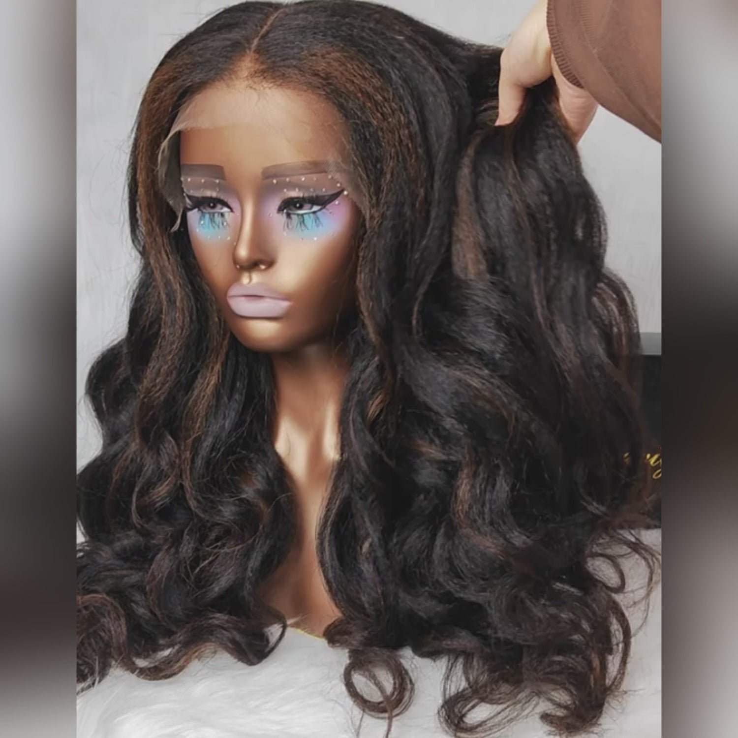 Highlight Color 5x5 /8x5 Lace Wig Yaki Straight / Kinky Straight Wigs  HD Lace Human Hair Wigs with 4C Curly Baby Hair High Density