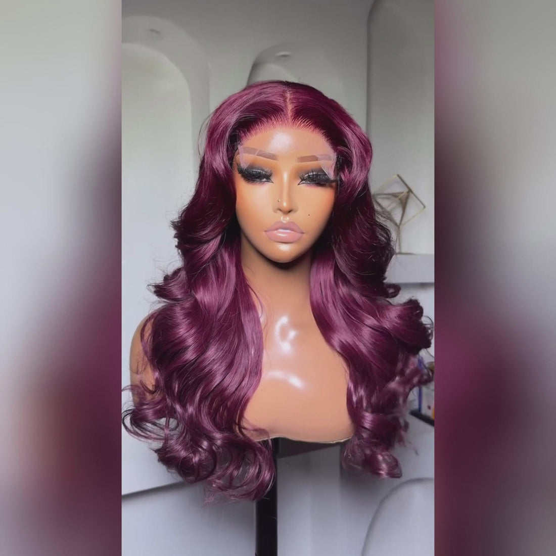 YMY Hair 13x4 HD Lace Frontal Black Cherry Body Wave Lace Front Human Hair Wigs 250% Density