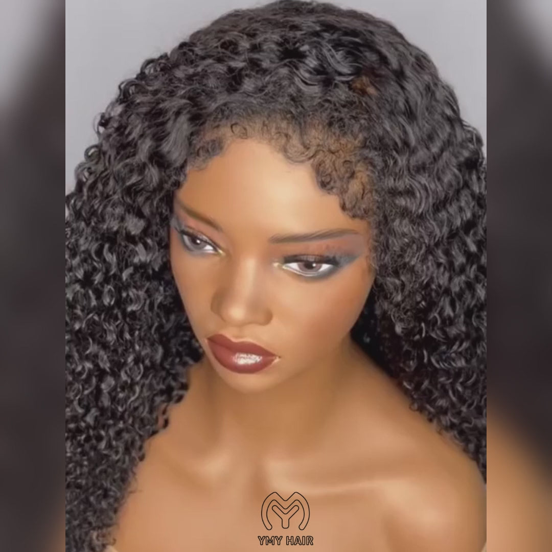 4C Hairline 13x4 HD Lace Front Wigs With Curly Edges Kinky Baby Hair Wig Curly Hair