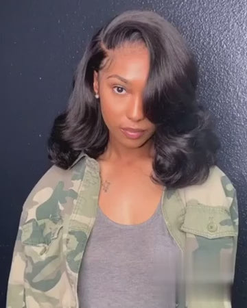 Loose Wave 13x4 HD Lace Wigs Human Hair Natural Hairline Bob Wigs Natural Black Wigs