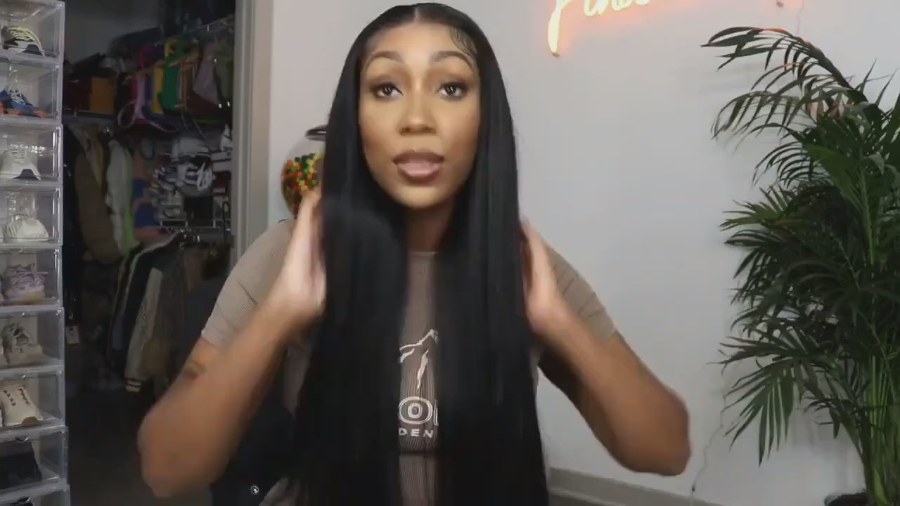Bleached Knots 5x5/13x4/13x6 Full Lace Frontal Wigs Silky Straight Glueless HD Lace Wigs 3D Dome Cap Wigs