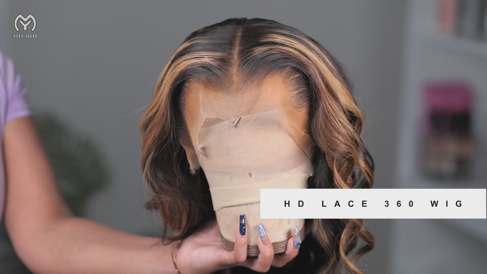 1B/30 Highlight New Tech Upgrade Glueless 360 HD Lace Wigs With Invisi-Strap Snug Fit Pre Plucked Lace Parting Anywhere