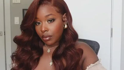 Big Curls Natural Loose Wave Auburn Color 13x4 Lace Wig For Women