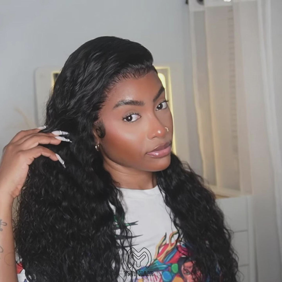 13x6 HD Lace Front Wig Pre Plucked Deep Wave And Water Wave Human Hair Wigs