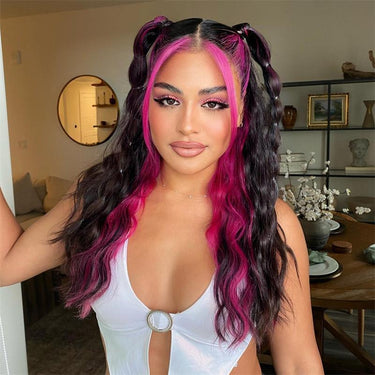 Red Skunk Stripe 13x6 Human Hair Wig