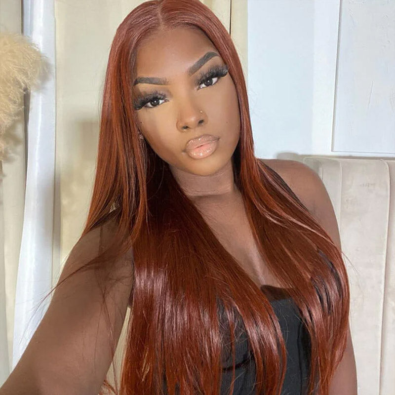 glueless straight colored 4x4 lace wig