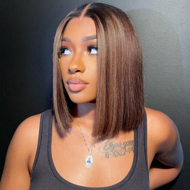 Brown Ombre Straight Wigs Human Hair