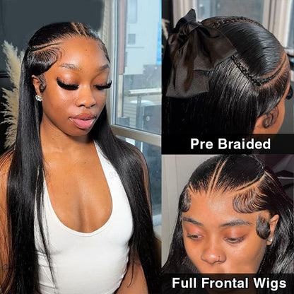 straight Pre Braided Wig