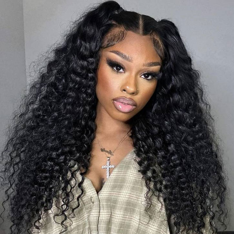 Water Wave Pre Cut HD Lace Wigs Bleached Knots Glueless Lace Front Wigs Human Hair Wear And Go Lace Closure Wigs