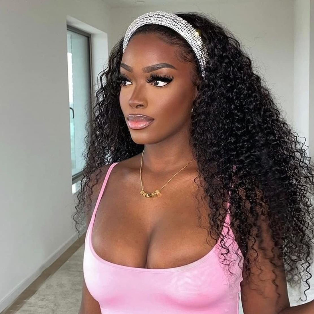 water wave headband wig