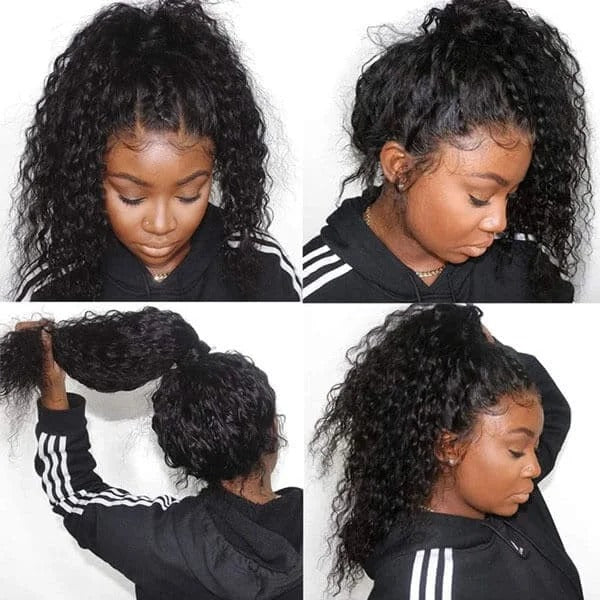 Water Wave Full Lace Wigs with 4C Edge Invisible HD Lace Wig 100% Human Hair Pre Plucked 230% Density