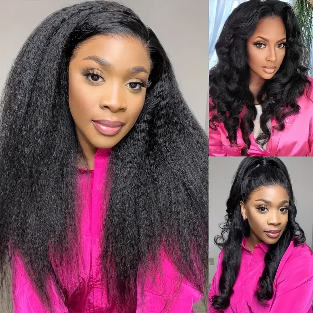 kinky straight 360 lace wig