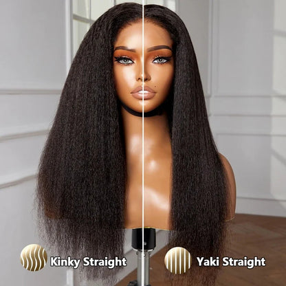 1B/30 Ombre 4C Hairline 360 Lace Front Yaki Straight / Kinky Straight Wigs  HD Lace Human Hair Wigs with 4C Curly Baby Hair High Density