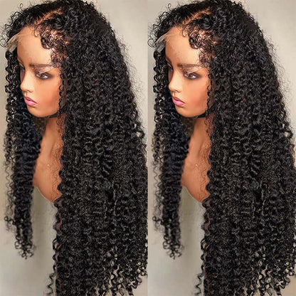 Curly Wigs With 4C Edges Lace Front Wigs Pre Plucked HD Lace Wigs High Density