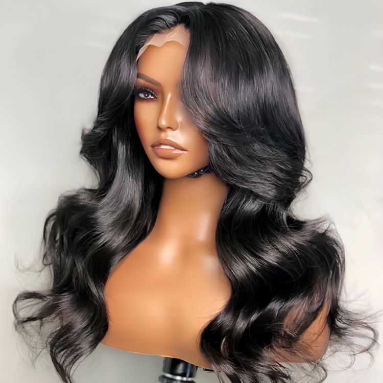 body wave wig with bangs